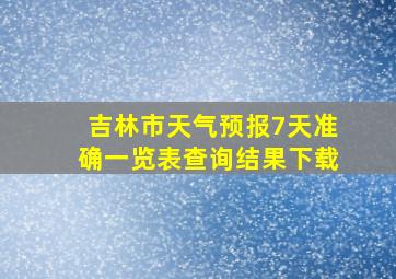 吉林市天气预报7天准确一览表查询结果下载