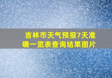 吉林市天气预报7天准确一览表查询结果图片