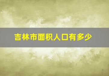 吉林市面积人口有多少