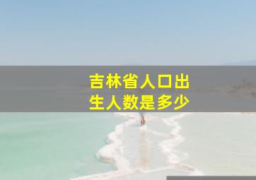 吉林省人口出生人数是多少