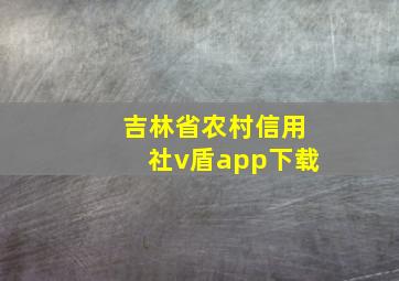 吉林省农村信用社v盾app下载