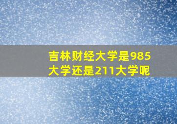 吉林财经大学是985大学还是211大学呢