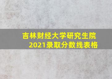 吉林财经大学研究生院2021录取分数线表格