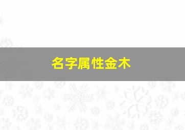 名字属性金木