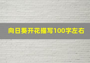 向日葵开花描写100字左右