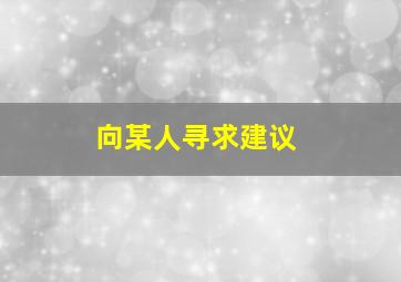 向某人寻求建议