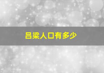 吕梁人口有多少