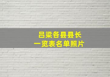 吕梁各县县长一览表名单照片