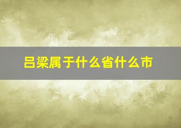 吕梁属于什么省什么市