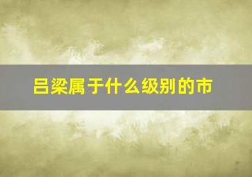 吕梁属于什么级别的市