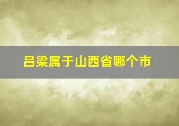 吕梁属于山西省哪个市