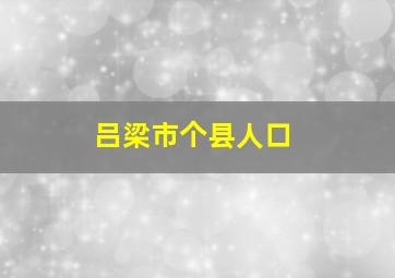 吕梁市个县人口