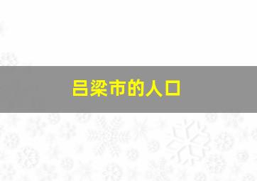 吕梁市的人口