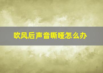 吹风后声音嘶哑怎么办