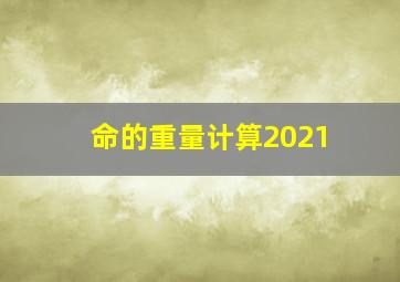 命的重量计算2021