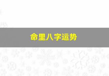 命里八字运势