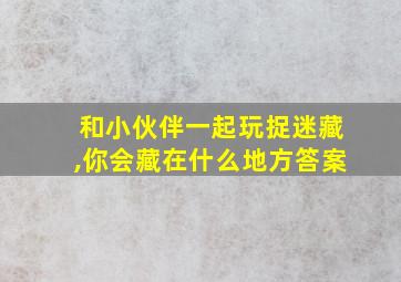 和小伙伴一起玩捉迷藏,你会藏在什么地方答案