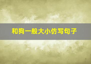 和狗一般大小仿写句子