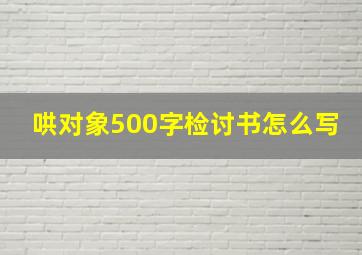 哄对象500字检讨书怎么写