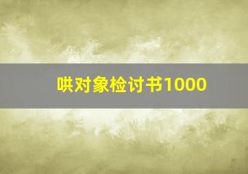 哄对象检讨书1000