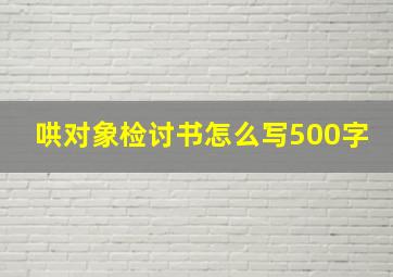 哄对象检讨书怎么写500字