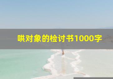 哄对象的检讨书1000字