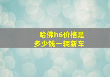 哈佛h6价格是多少钱一辆新车