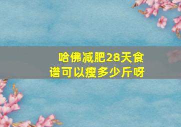 哈佛减肥28天食谱可以瘦多少斤呀