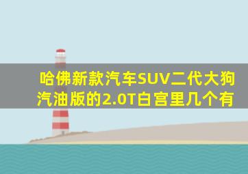 哈佛新款汽车SUV二代大狗汽油版的2.0T白宫里几个有