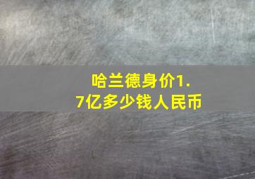 哈兰德身价1.7亿多少钱人民币