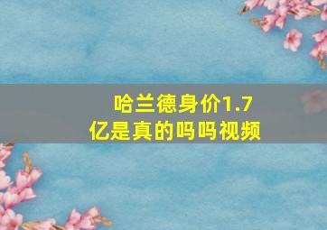 哈兰德身价1.7亿是真的吗吗视频