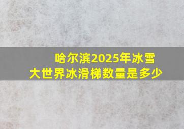 哈尔滨2025年冰雪大世界冰滑梯数量是多少