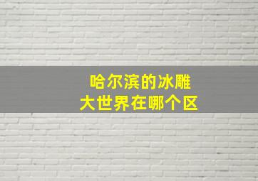 哈尔滨的冰雕大世界在哪个区