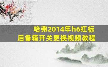 哈弗2014年h6红标后备箱开关更换视频教程