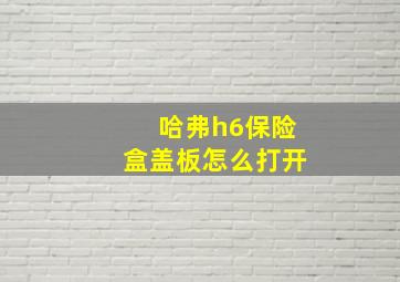 哈弗h6保险盒盖板怎么打开