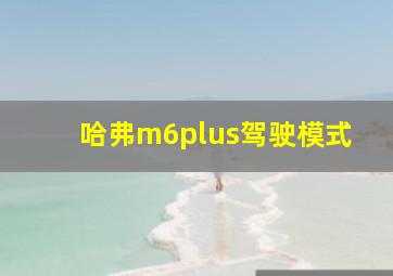 哈弗m6plus驾驶模式