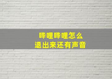 哔哩哔哩怎么退出来还有声音