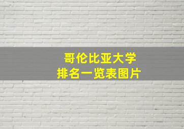 哥伦比亚大学排名一览表图片