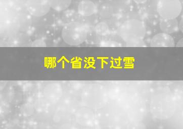 哪个省没下过雪