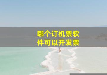 哪个订机票软件可以开发票