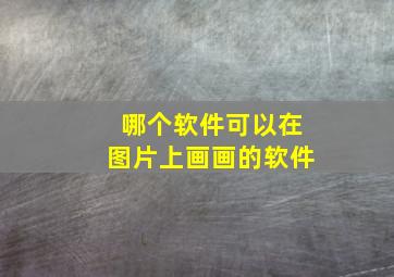 哪个软件可以在图片上画画的软件