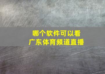 哪个软件可以看广东体育频道直播