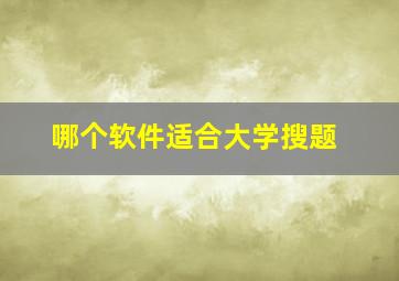 哪个软件适合大学搜题