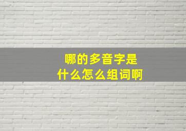 哪的多音字是什么怎么组词啊