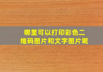 哪里可以打印彩色二维码图片和文字图片呢