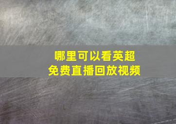 哪里可以看英超免费直播回放视频