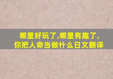 哪里好玩了,哪里有趣了,你把人命当做什么日文翻译