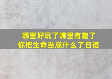 哪里好玩了哪里有趣了你把生命当成什么了日语