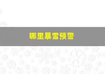 哪里暴雪预警