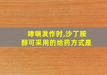 哮喘发作时,沙丁胺醇可采用的给药方式是